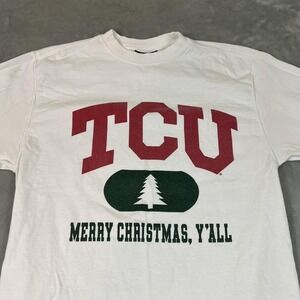 TCU Horned Frogs Shirt Mens‎ Small White NCAA Football Long Sleeve Christmas